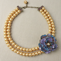 Alternative view of The Iris - A Double-Strand Pearl Floral Collar