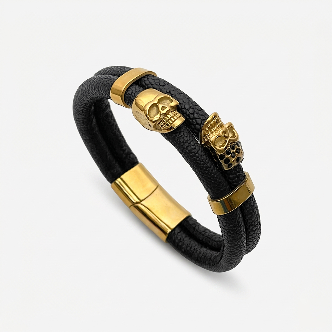Obsidian - Skull Bracelet - Image 2