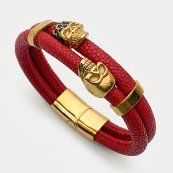 Obsidian - Skull Bracelet