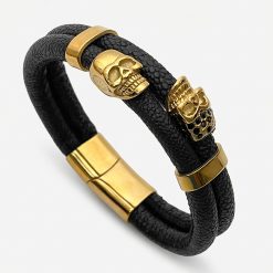Obsidian - Skull Bracelet - Image 3