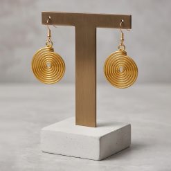 LUSTRE – MATTE GOLD TRAPEZOID NECKLACE & EARRING SET - Image 4