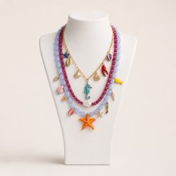 Alternative view of MARINA – BEACH CHARM LAYERED NECKLACE