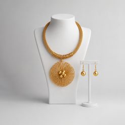 FLORAVIA – WIRE BLOOM NECKLACE & EARRING SET - Image 6
