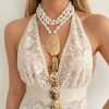 PEARLINA – GOLD CASCADE STATEMENT NECKLACE
