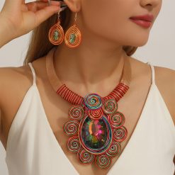 KALEIDOSCOPE – VIBRANT WIRE NECKLACE & EARRING SET