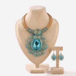Alternative view of AQUA PRISM - NECKLACE & EARRINGS SET