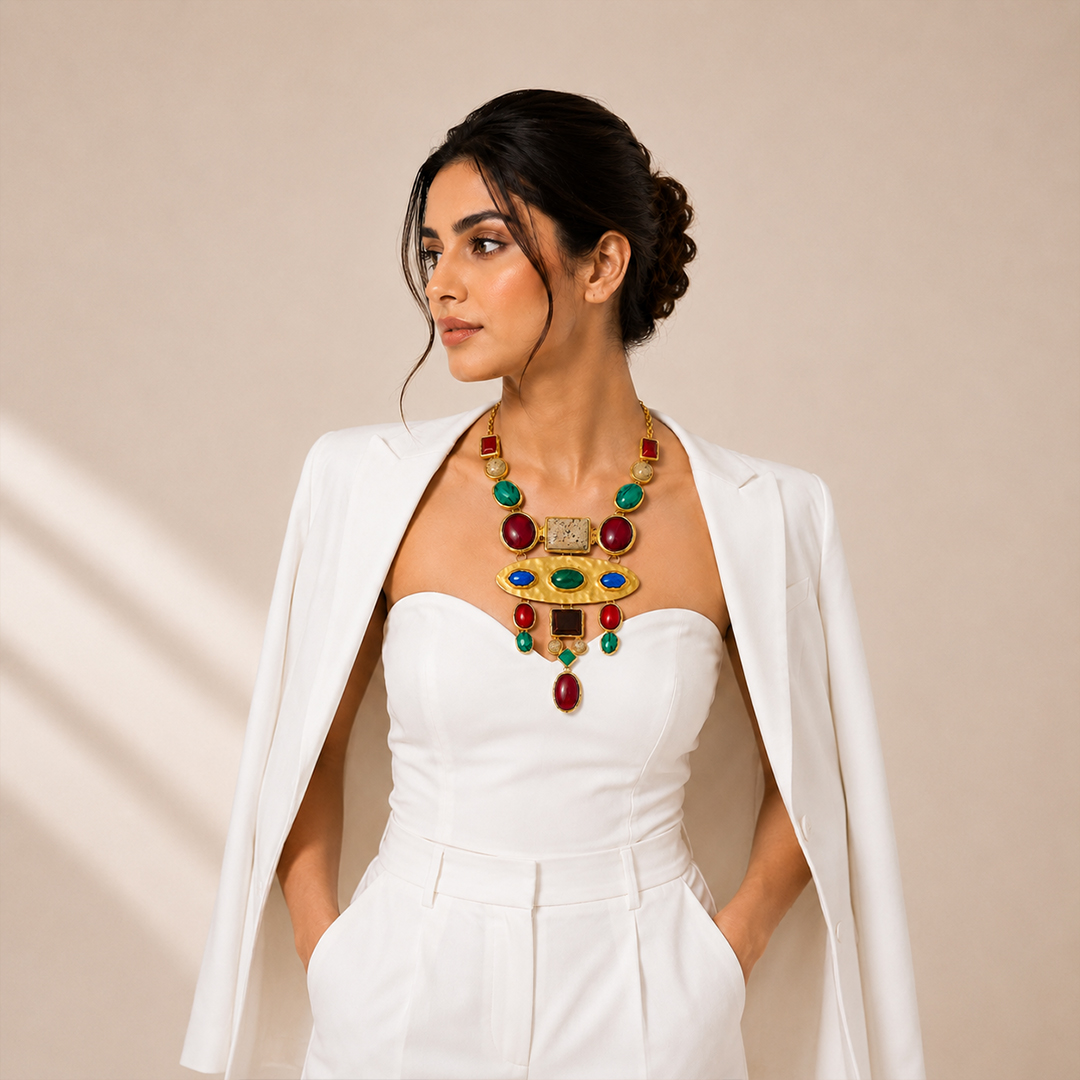 ROYAL TALISMAN- A JEWEL-TONED STATEMENT NECKLACE - Image 3