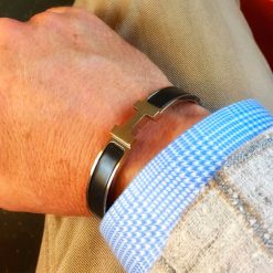 Alternative view of HRMS CLIC H BRACELET BLACK-SILVER