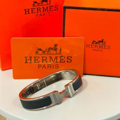 HRMS CLIC H BRACELET BLACK-SILVER