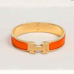 HRMS CLIC H BRACELET ORANGE-GOLD