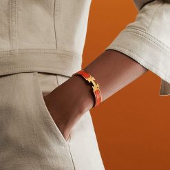 Alternative view of HRMS CLIC H BRACELET ORANGE-GOLD